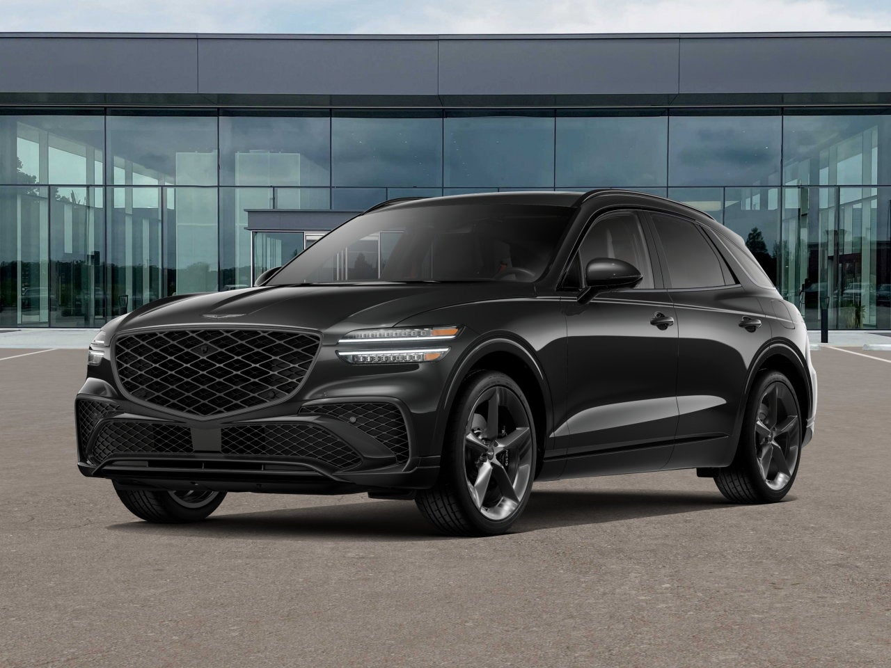 2026 Genesis GV70 2.5T SPORT PRESTIGE in Vik Black — front three-quarter view