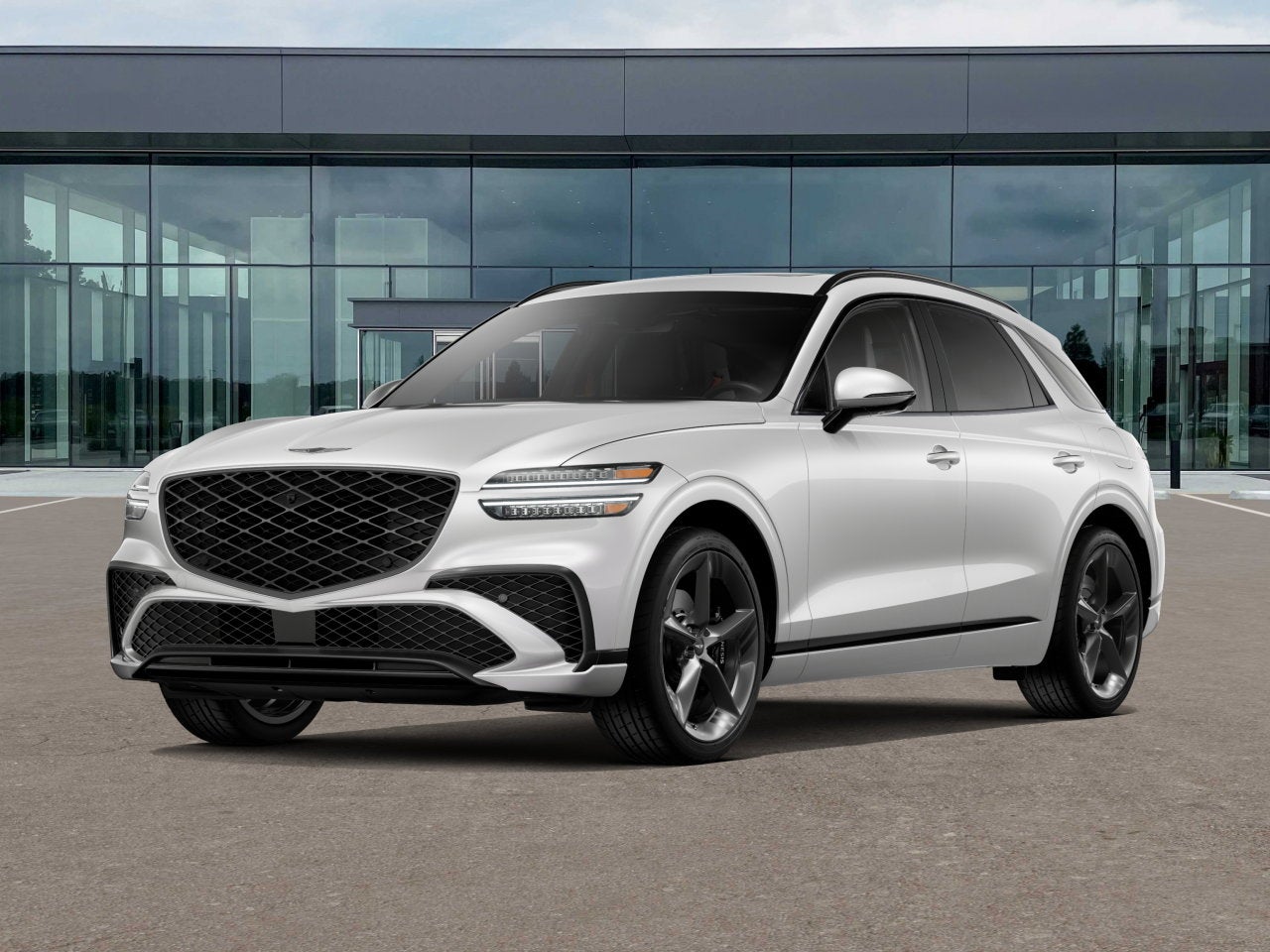 2026 Genesis GV70 2.5T SPORT PRESTIGE in Uyuni White — front three-quarter view
