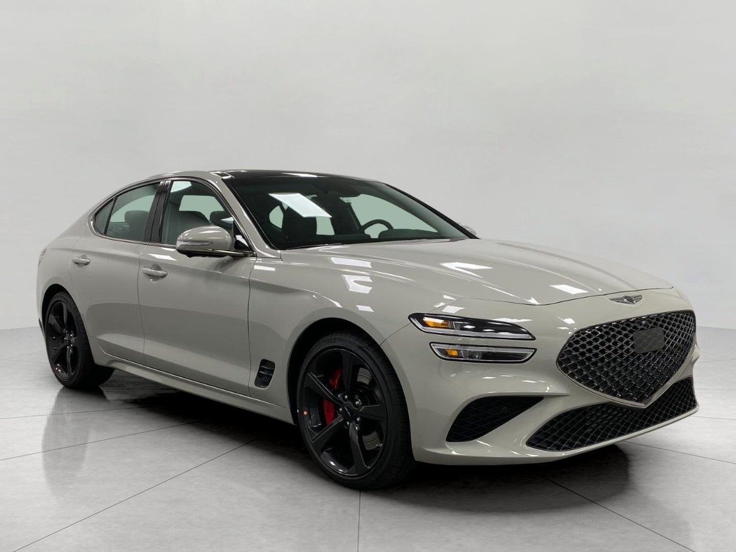 2026 Genesis G70 3.3T SPORT PRESTIGE in Vatna Gray — front three-quarter view