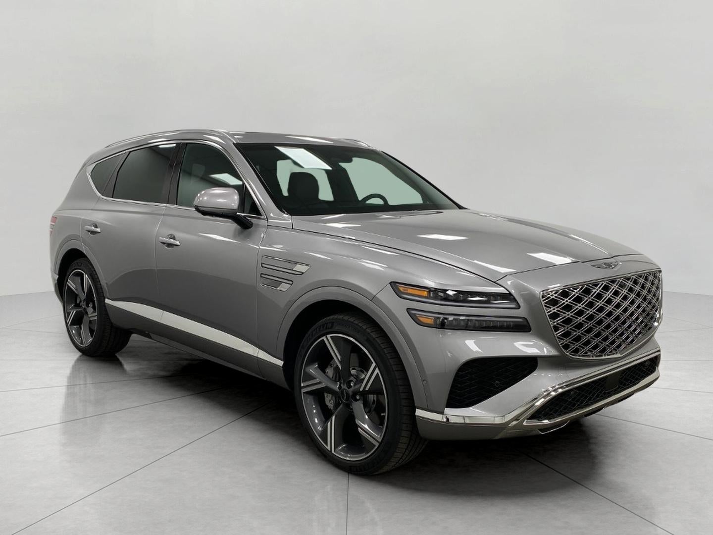 2026 Genesis GV80 3.5T PRESTIGE in Savile Silver — front three-quarter view