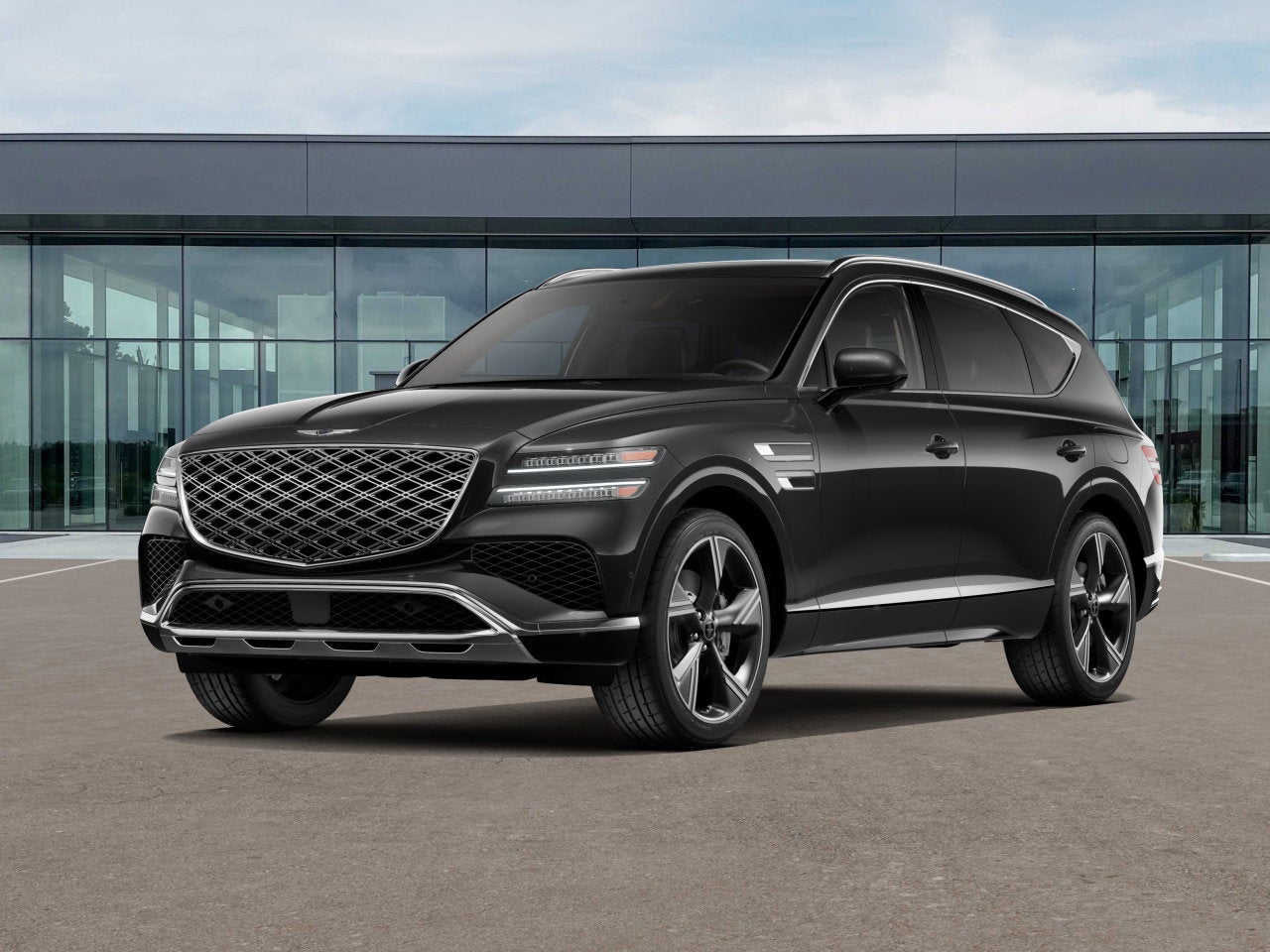 2026 Genesis GV80 3.5T PRESTIGE in Vik Black — front three-quarter view